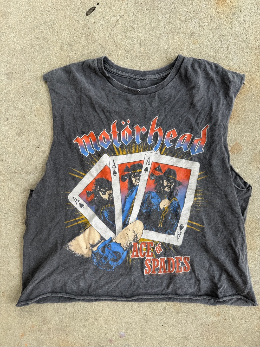 Vintage Motörhead' Ace of Spades Graphic Muscle Tee - Black